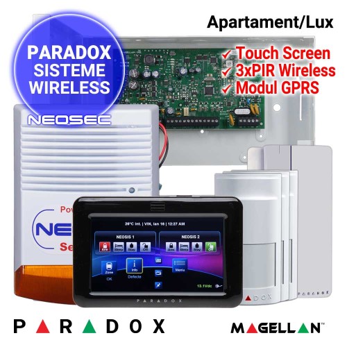 Sistem alarma radio pentru apartamente - PARADOX Lux