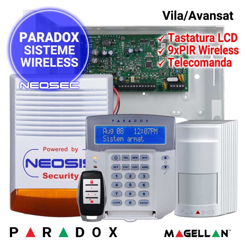 Sistem alarma radio pentru vila - PARADOX AVANSAT