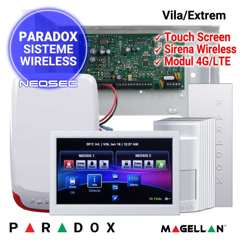Sistem alarma radio pentru vila - PARADOX EXTREM