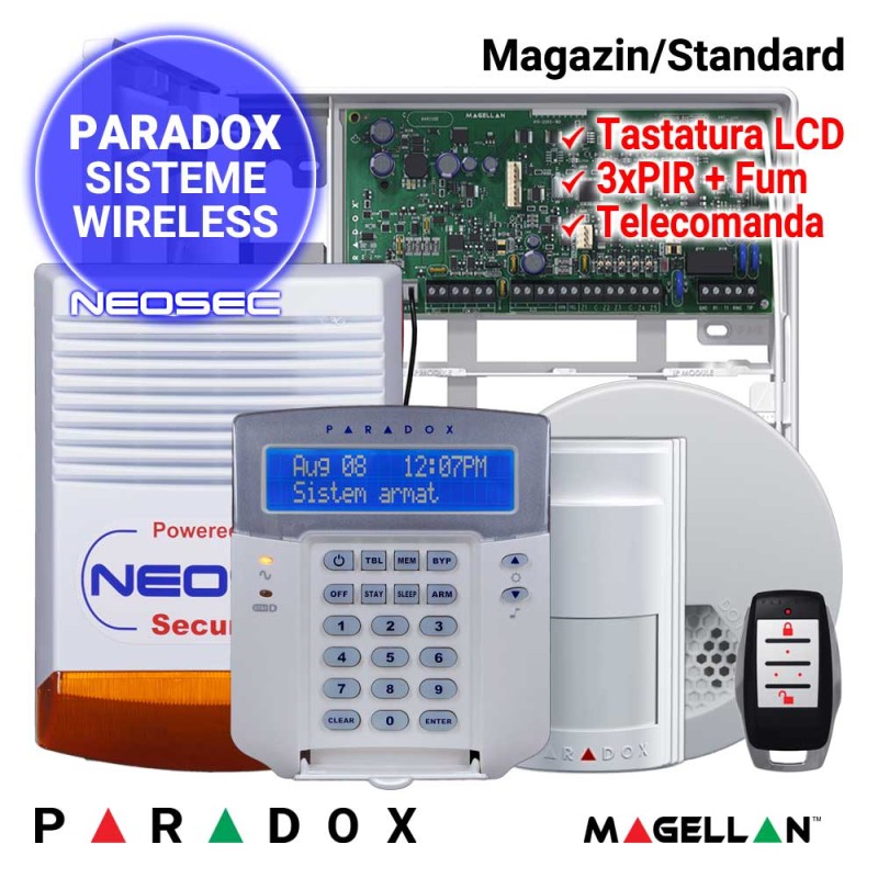 Sistem de alarma radio pentru magazine - PARADOX STANDARD