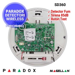 PARADOX SD360 - detector wireless de fum, temperatura 0-40grdC, instalare la interior