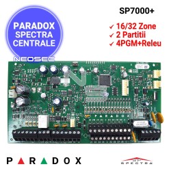 PARADOX Spectra SP7000+ - centrala cu 16 zone pe placa, 4PGM, releu