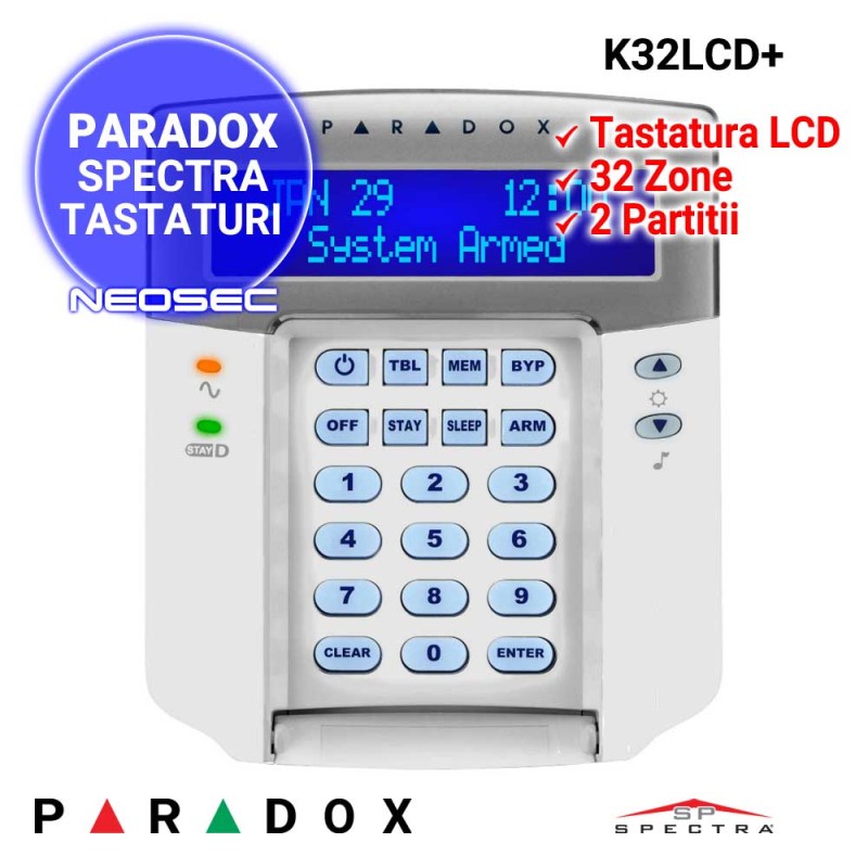 PARADOX Spectra K32LCD+ - tastatura LCD alfanumerica