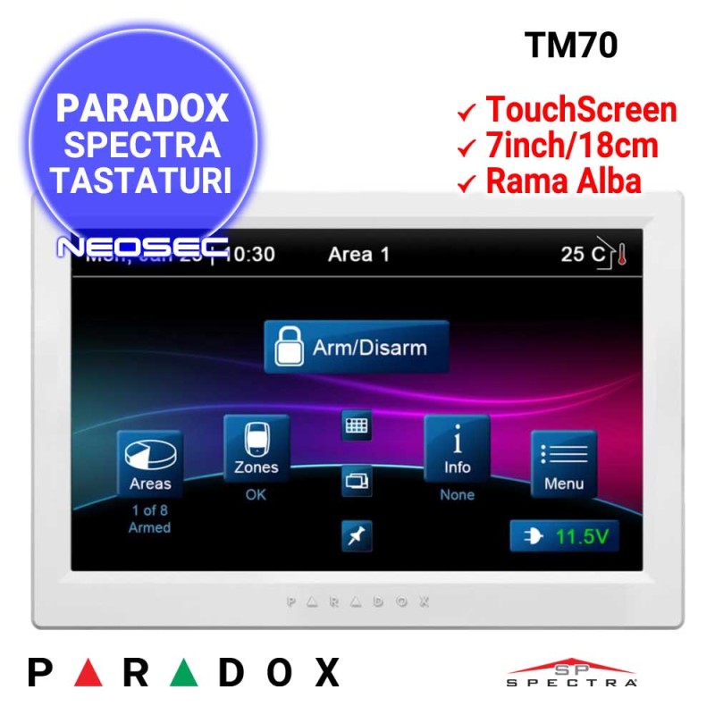 PARADOX Spectra TM70 - tastatura touch-screen 7inch