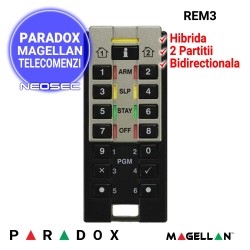 PARADOX Magellan REM3 - telecomanda hibrida, 2 partitii