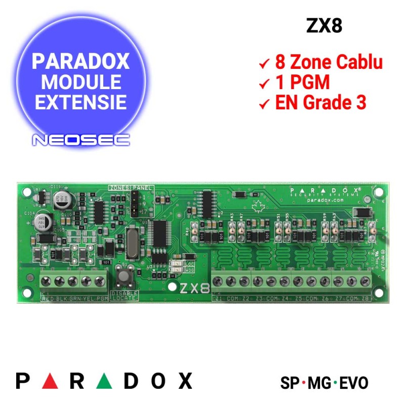 PARADOX ZX8 - modul extensie 8 zone cablu