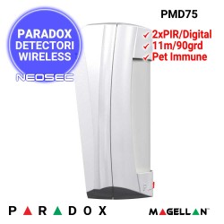 Detector radio PARADOX PMD75 cu optica dubla, 2xPIR