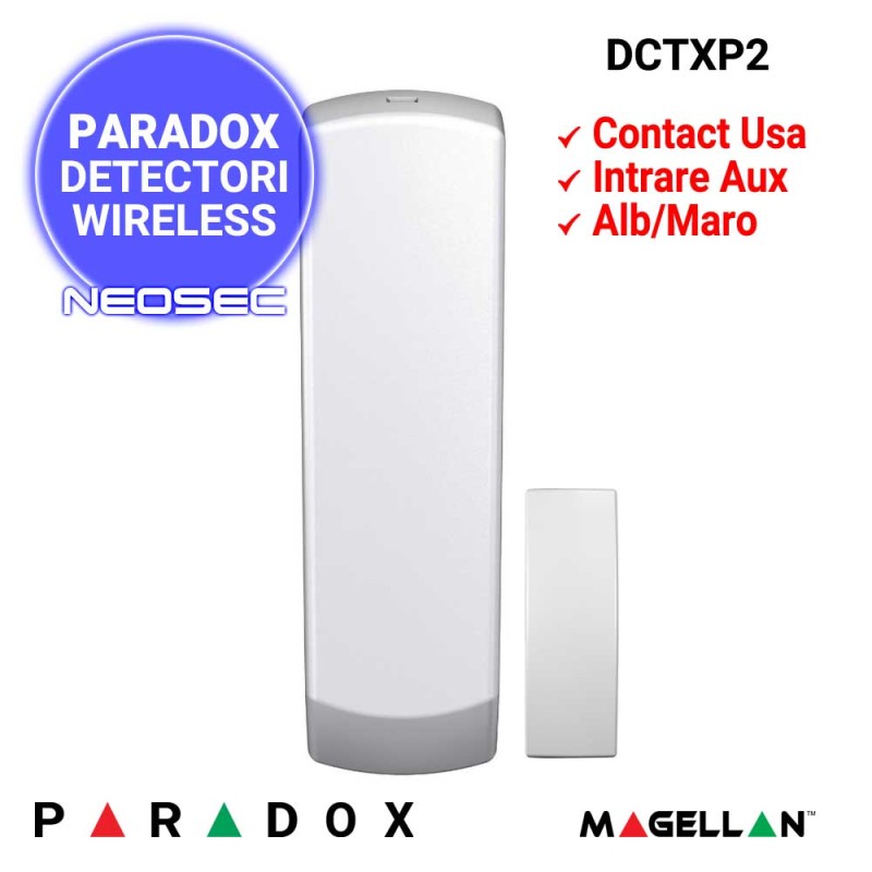 PARADOX DCTXP2 - contact magnetic radio, culoare alba