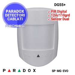 PARADOX DG55+ - detector de miscare PIR, 12m/110grd