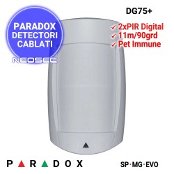 PARADOX DG75+ - detector PIR imun la animale, 11m/90grd