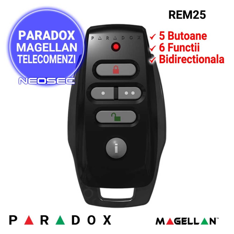 PARADOX Magellan REM25 - telecomanda bidirectionala, 5 butoane